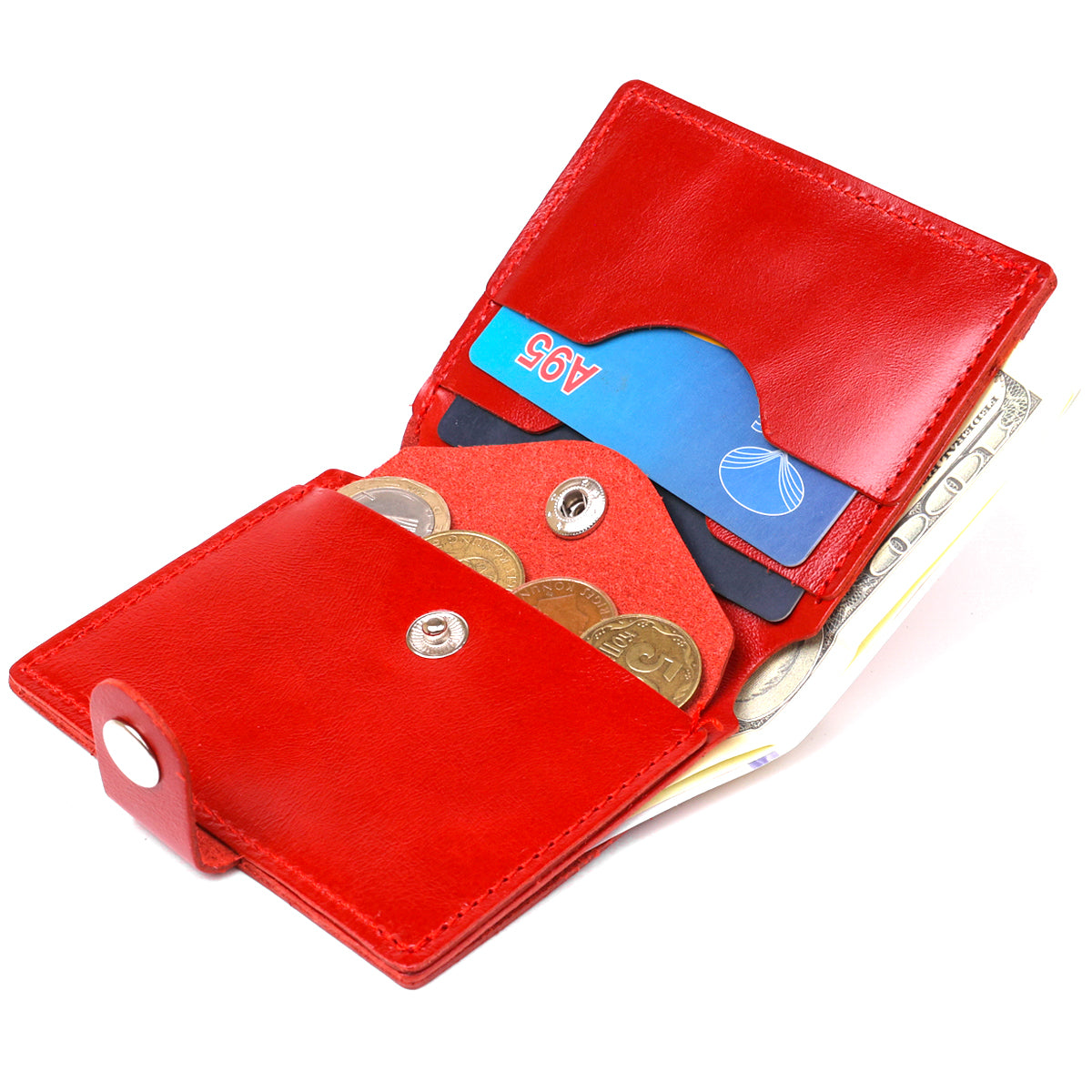Practical Women's Wallet SHVIGEL 16503 Red Genuine Leather High-Quality Design