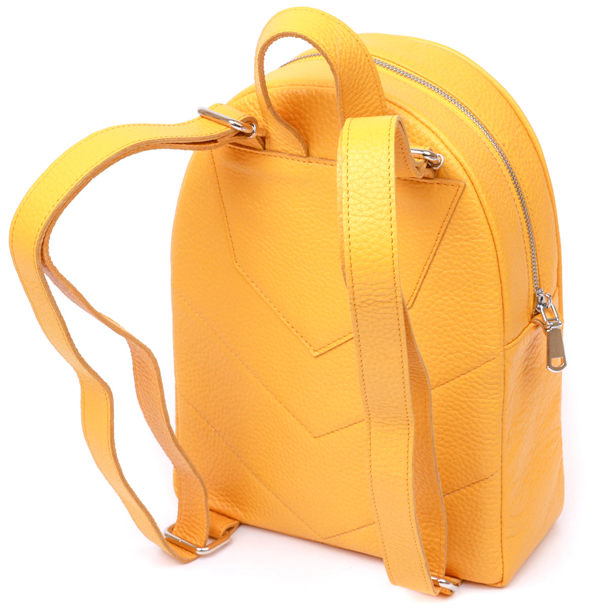 Practical Women's Backpack SHVIGEL 16306 Yellow Natural Leather Design