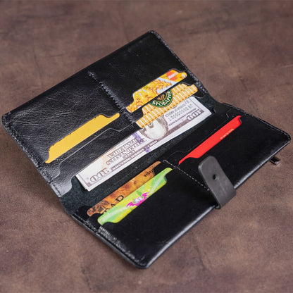 Men's Vertical Wallet SHVIGEL 16204 Black Genuine Leather Made in Ukraine