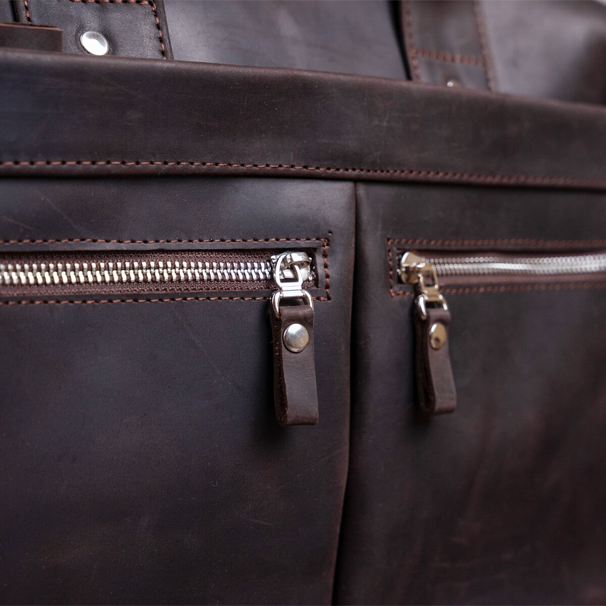 Leather Laptop Bag SHVIGEL 11020 Brown Natural Leather Handmade in Ukraine