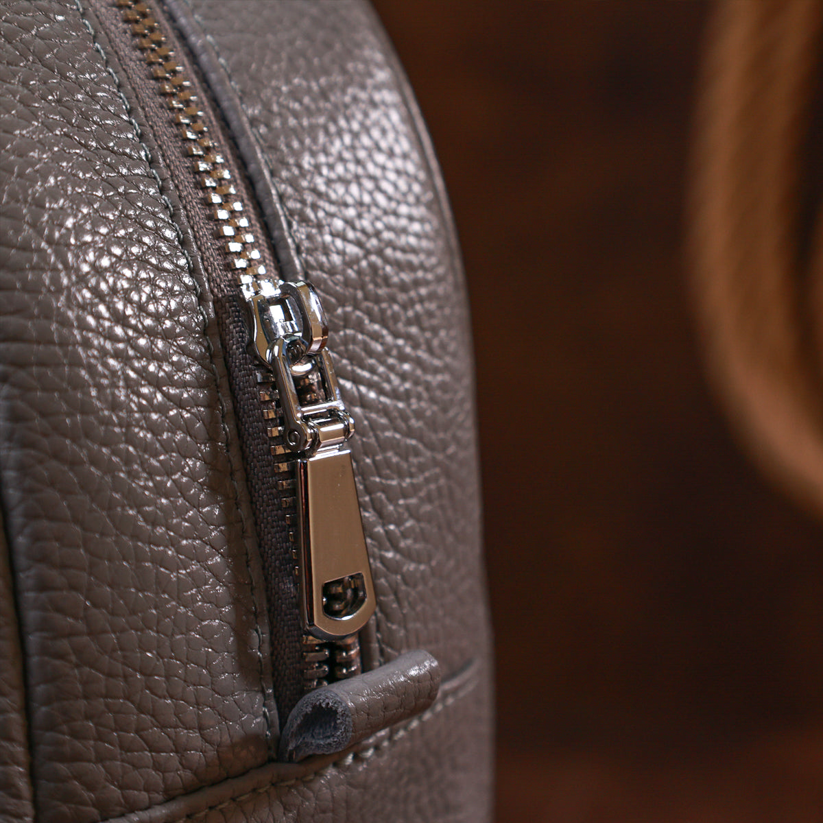 Practical Women's Backpack SHVIGEL 16323 Gray, Natural Leather, Ukrainian Craftsmanship