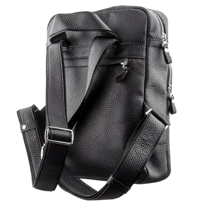 Leather Backpack SHVIGEL 11185 Black Crafted from Genuine Leather, Ukraine Made