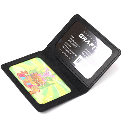 Leather Driver's License Cover SHVIGEL 13926 Black Genuine Leather Made in Ukraine