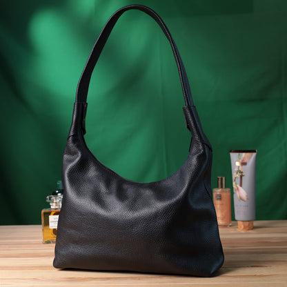 Shoulder Bag SHVIGEL 22827 Black Natural Leather Flotar - Made in Ukraine