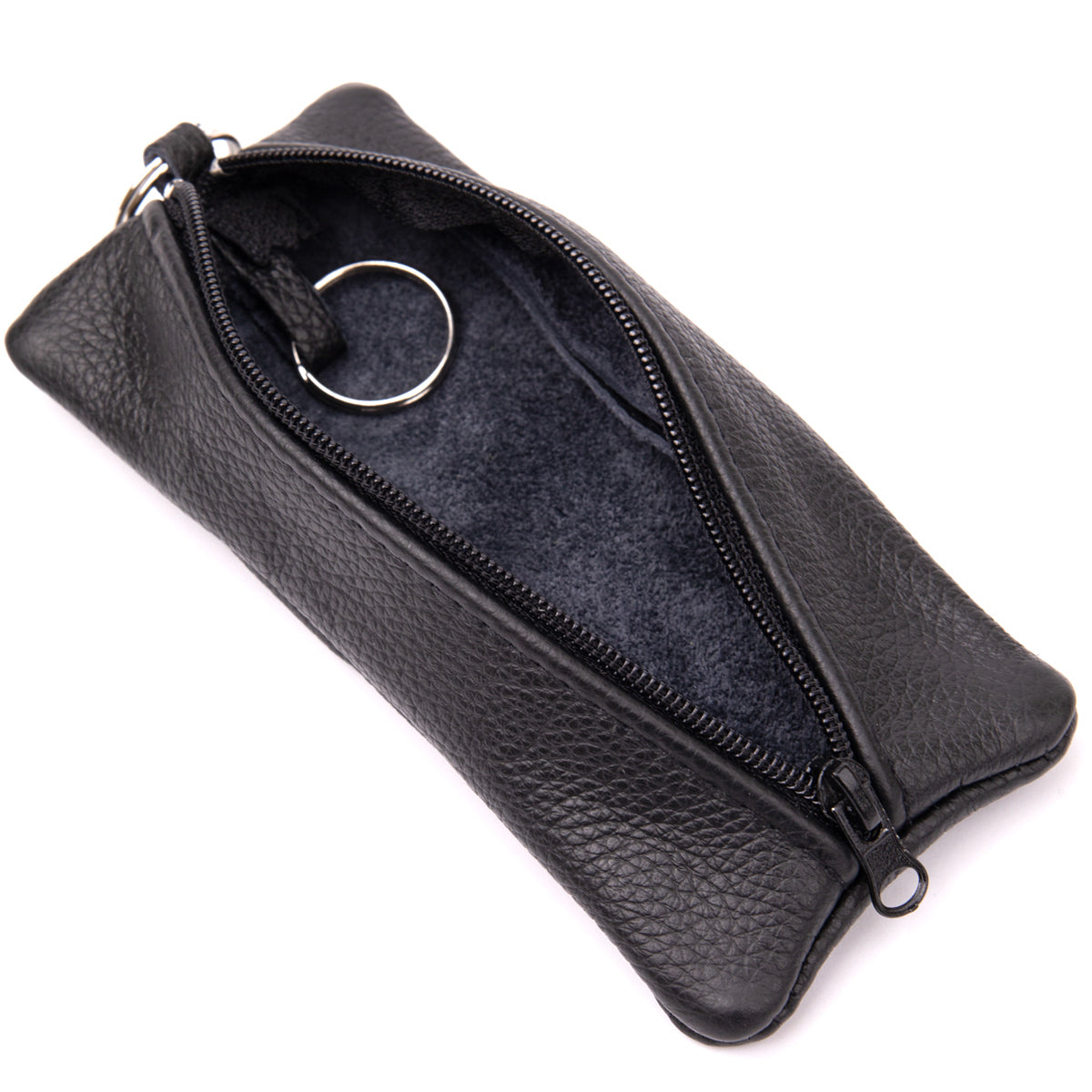 Spacious Black Leather Key Holder SHVIGEL 15310 - Durable Natural Leather for Keys