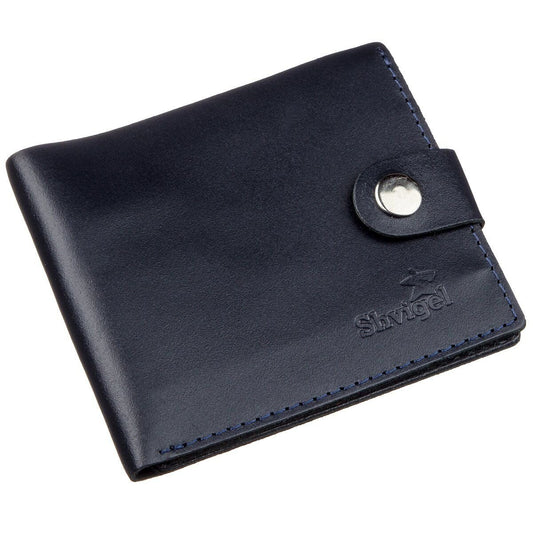 Horizontal Men's Wallet SHVIGEL 16216 Blue Genuine Leather from Ukraine