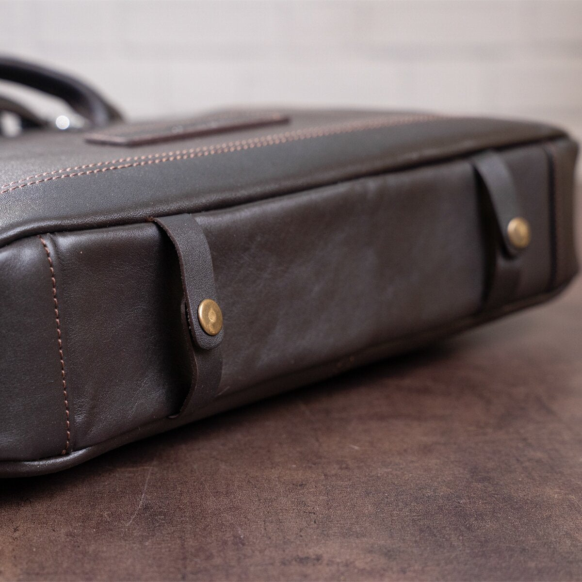 Men's Leather Bag SHVIGEL 11138 Brown Genuine Leather Handmade in Ukraine