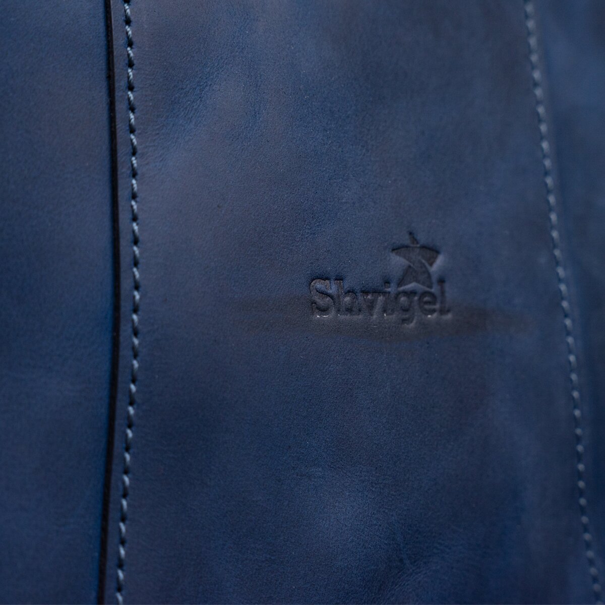 Stylish Men's Vintage Leather Messenger Bag SHVIGEL 11179 Blue, Made in Ukraine, High Quality Genuine Leather
