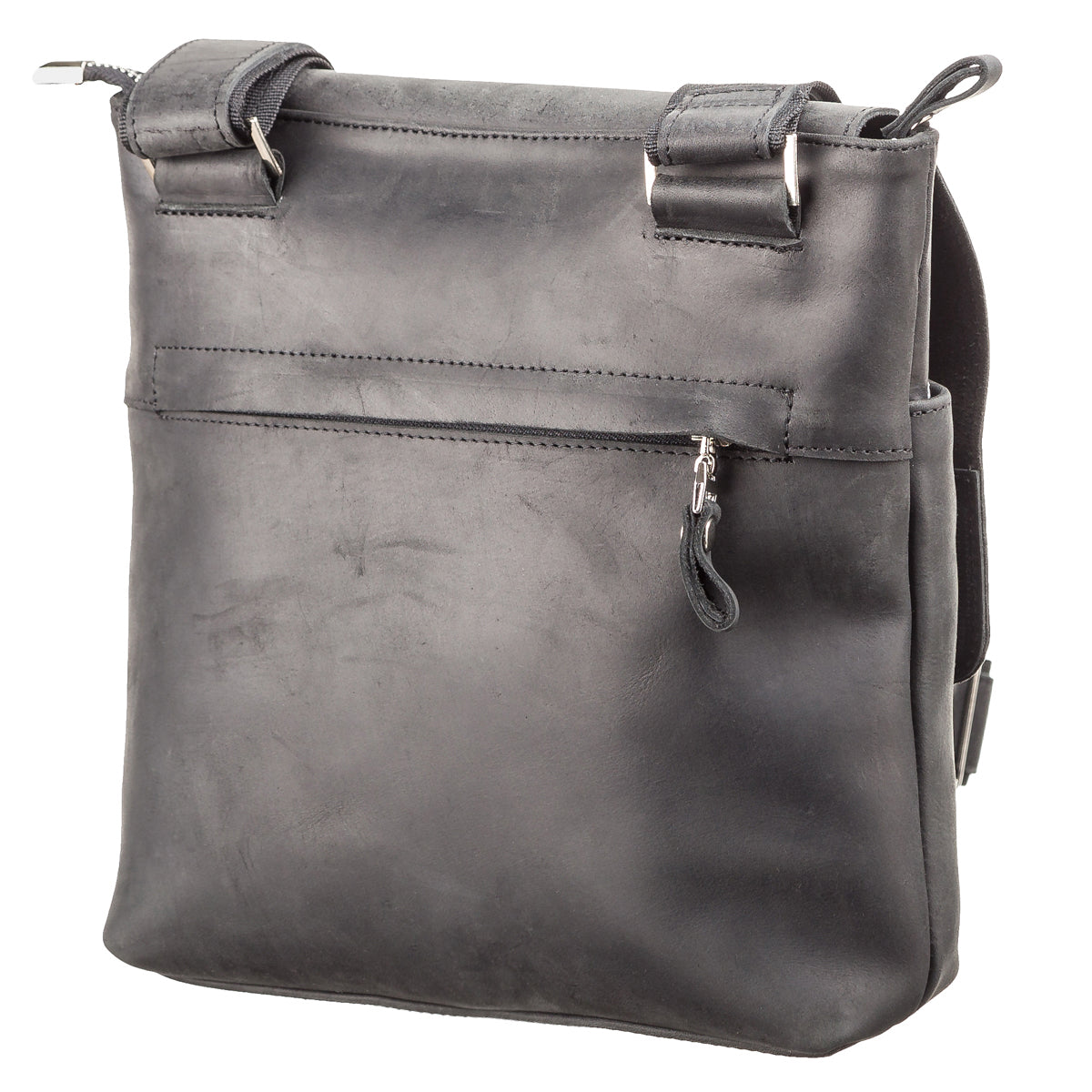 Vintage Leather Bag SHVIGEL 11078 Black Natural Leather Made in Ukraine