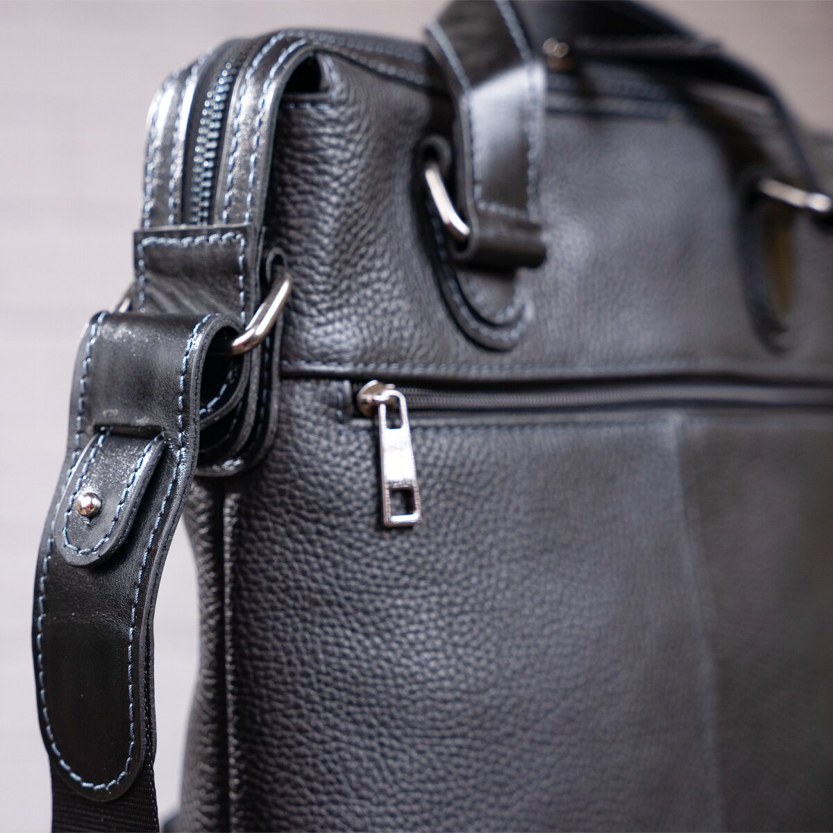 Leather Men's Bag SHVIGEL 11114 Black Natural Leather Stylish Design