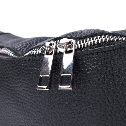 Unisex Leather Bum Bag SHVIGEL 22824 Black - Stylish Natural Leather Design