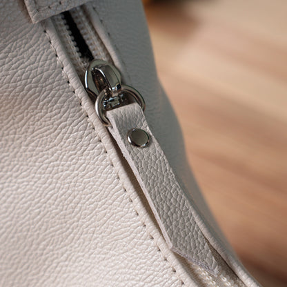 Baguette Bag SHVIGEL 22831 Beige Adjustable Leather Strap Made in Ukraine