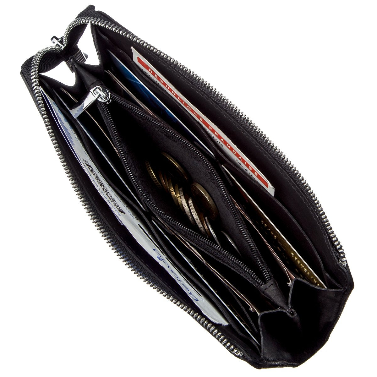 Leather Clutch SHVIGEL 16191 Matte Black Genuine Leather Made in Ukraine