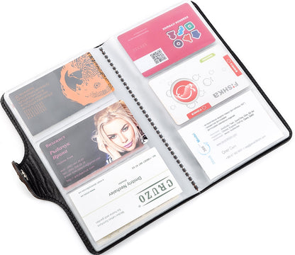 Large SHVIGEL Business Card Holder 13904 Brown Leather for Visiting Cards