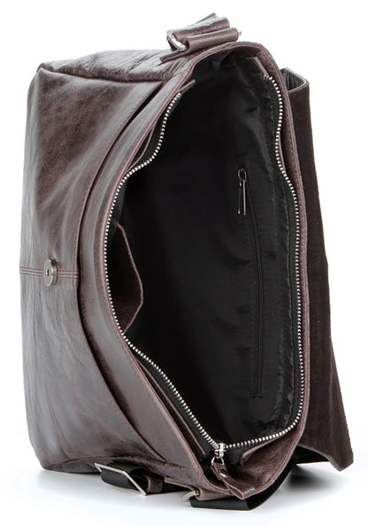 Leather Bag SHVIGEL 00799 Brown Made in Ukraine Natural Leather Durable Design