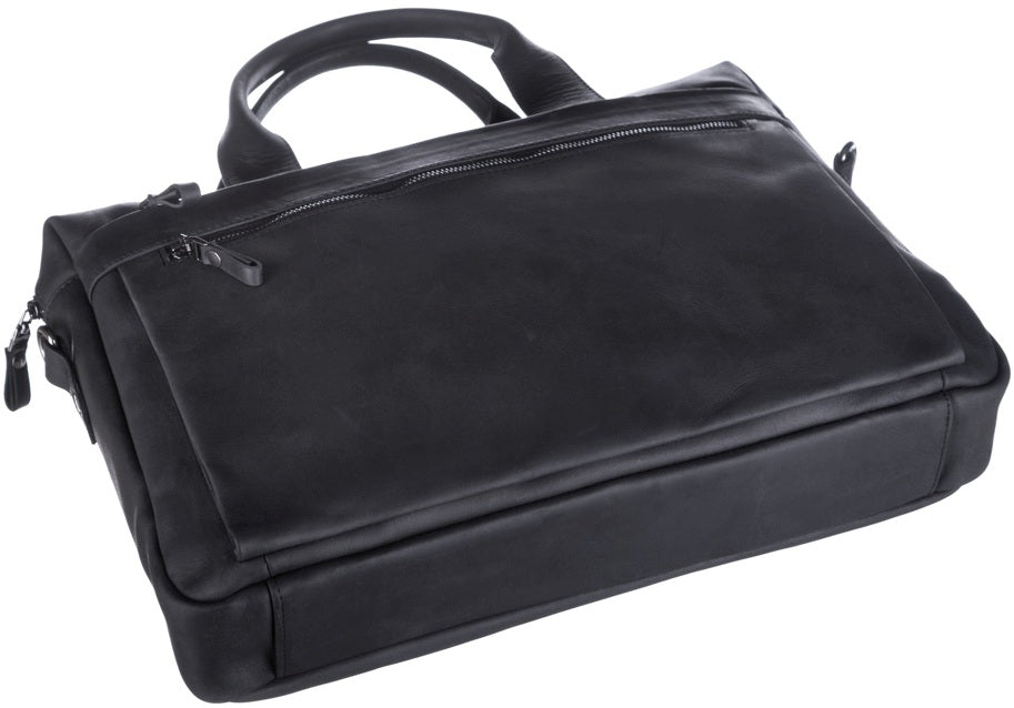 Laptop Bag SHVIGEL 11035 Black Genuine Leather with Stylish Design