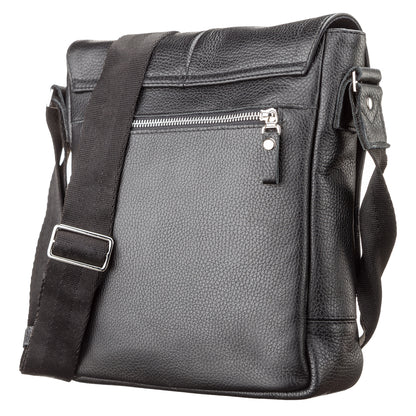 Men's Bag SHVIGEL 00861 Black Genuine Leather, Durable Ukrainian Craftsmanship