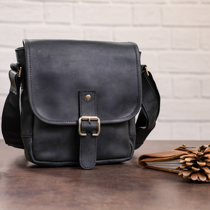 SHVIGEL Leather Bag 11037 Black - Genuine Ukrainian Leather, Stylish Design