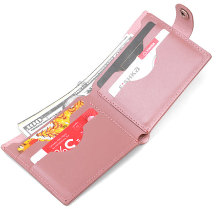 Horizontal Leather Wallet SHVIGEL 16467 Pink Genuine Leather Stylish Design