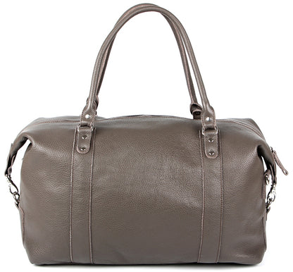 Travel Bag SHVIGEL 00889 Gray Genuine Leather Made in Ukraine
