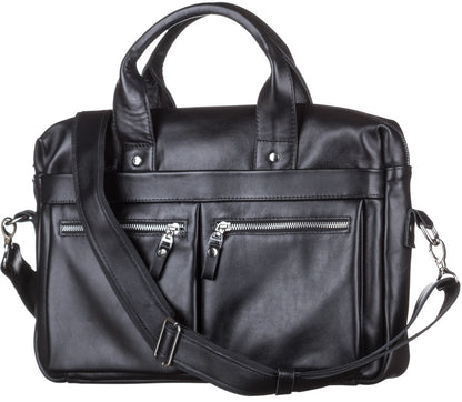 Laptop Bag SHVIGEL 11041 Black Genuine Leather Handmade in Ukraine