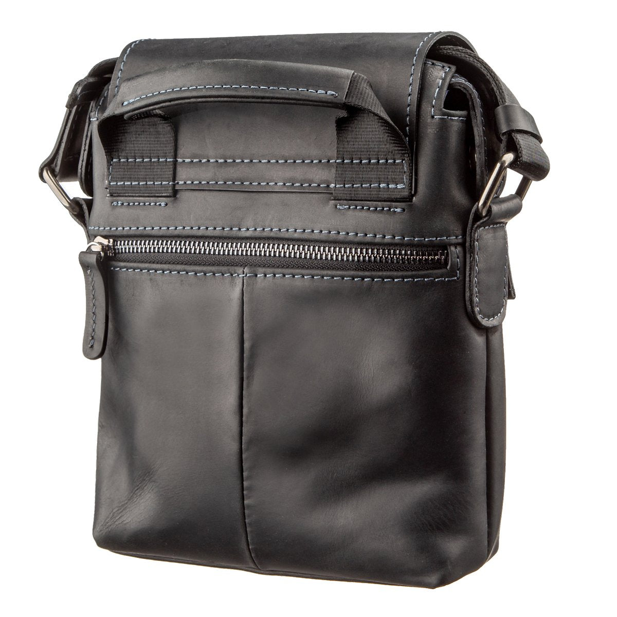 Men's Matte Leather Bag SHVIGEL 11173 Black Natural Leather Stylish Design