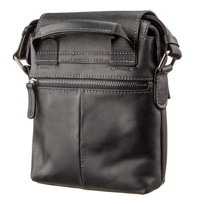 Men's Matte Leather Bag SHVIGEL 11173 Black Natural Leather Stylish Design