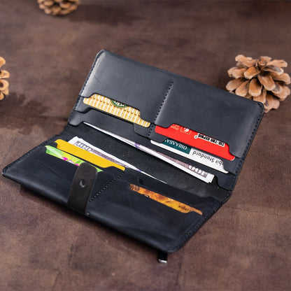 Men's Wallet SHVIGEL 16209 Vintage Black Leather, Natural Leather Material, Ukraine