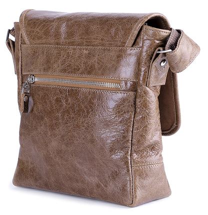 Leather Bag SHVIGEL 00918 Brown Genuine Cowhide Handmade in Ukraine