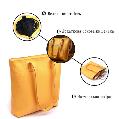 Stylish Women's Bag SHVIGEL 16358 Yellow | Genuine Leather from Ukraine