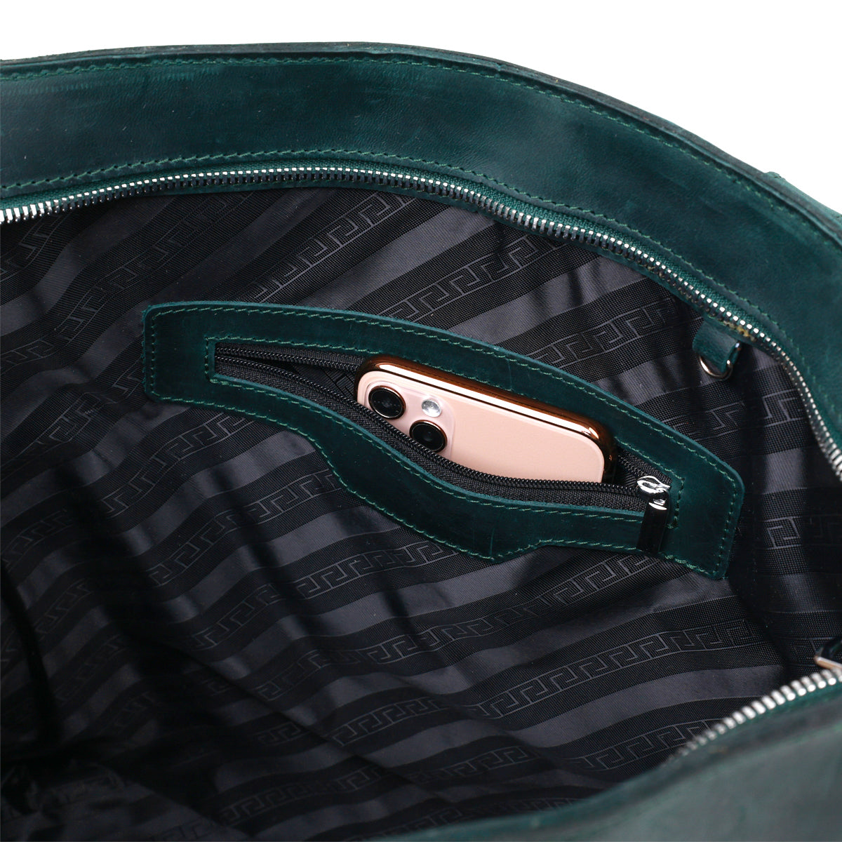Vintage Women's Leather Bag SHVIGEL 16351 Green Natural Leather Ukraine