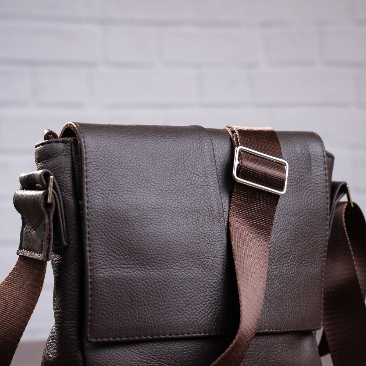 Leather Bag SHVIGEL 00852 Brown | Genuine Leather | Made in Ukraine