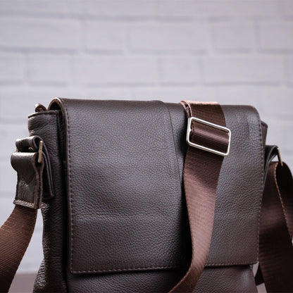 Leather Bag SHVIGEL 00852 Brown | Genuine Leather | Made in Ukraine