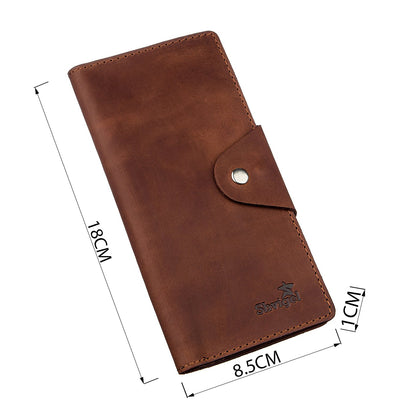 Vertical Men's Wallet in Vintage Leather by SHVIGEL 16181 Brown - Natural Leather Quality