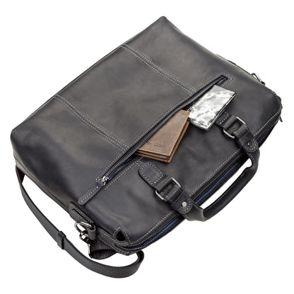 Leather Laptop Bag SHVIGEL 11111 Black Genuine Leather Made in Ukraine