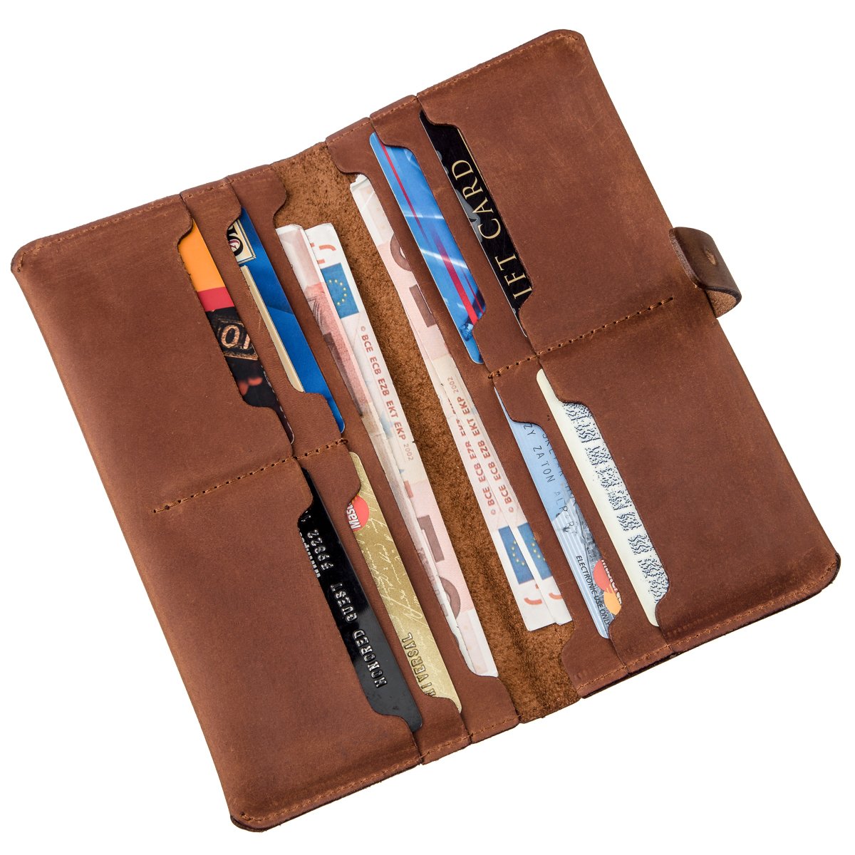 Men's Vintage Leather Wallet SHVIGEL 16208 Brown Genuine Leather Design