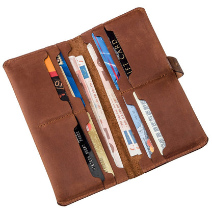 Men's Vintage Leather Wallet SHVIGEL 16208 Brown Genuine Leather Design