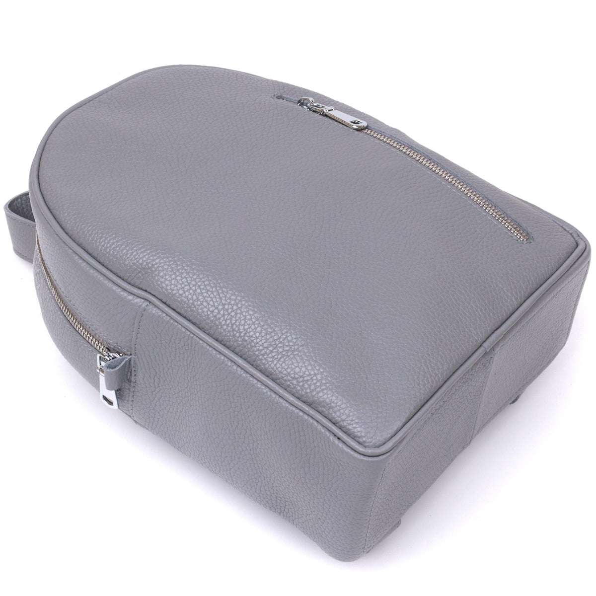 Practical Women's Backpack SHVIGEL 16323 Gray, Natural Leather, Ukrainian Craftsmanship