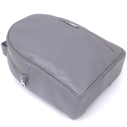 Practical Women's Backpack SHVIGEL 16323 Gray, Natural Leather, Ukrainian Craftsmanship