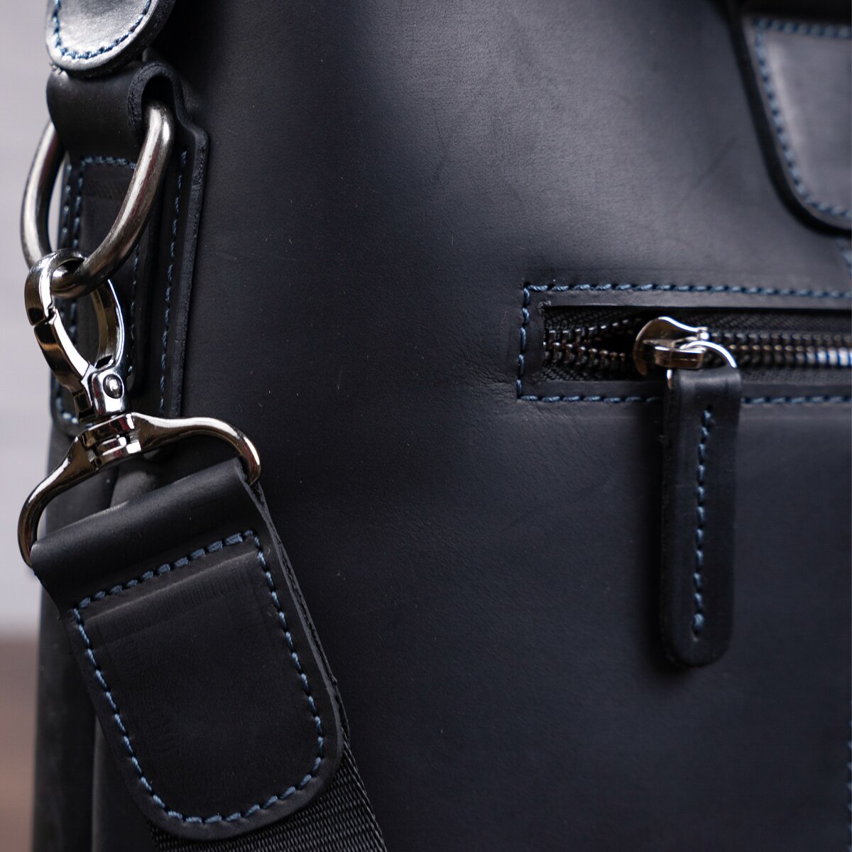 Leather Laptop Bag SHVIGEL 11111 Black Genuine Leather Made in Ukraine