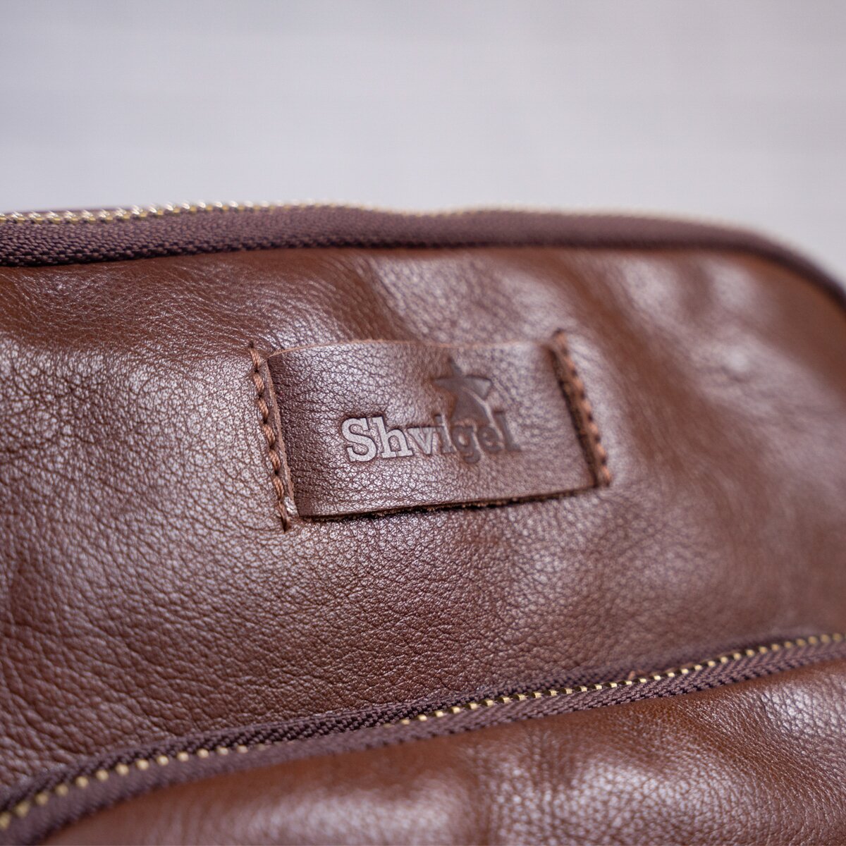 Men's Leather Bag SHVIGEL 19112 Brown Natural Leather Stylish Design