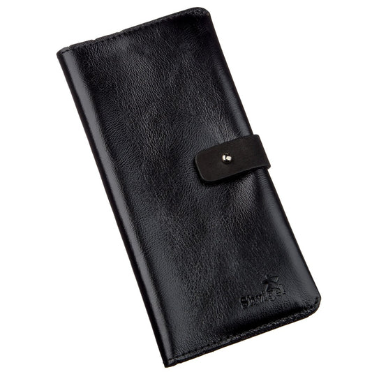 Men's Vertical Wallet SHVIGEL 16204 Black Genuine Leather Made in Ukraine