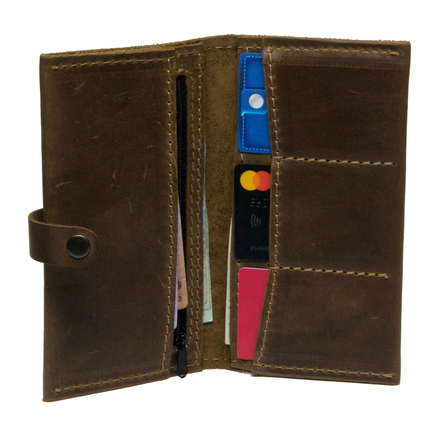 Men's Wallet SHVIGEL 12285 Brown Natural Leather Handmade in Ukraine