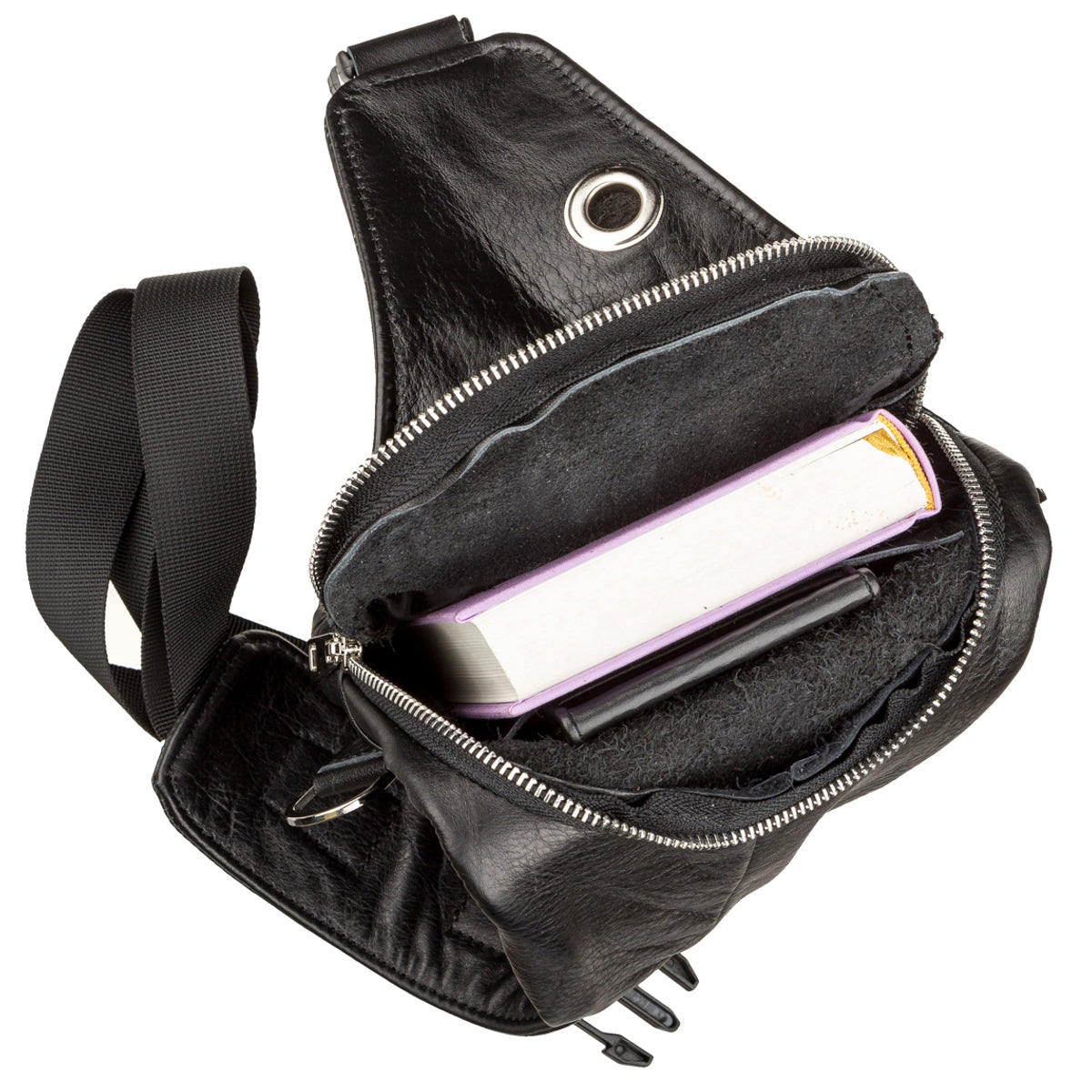 Men's Leather Bag SHVIGEL 13903 Black Genuine Leather Made in Ukraine