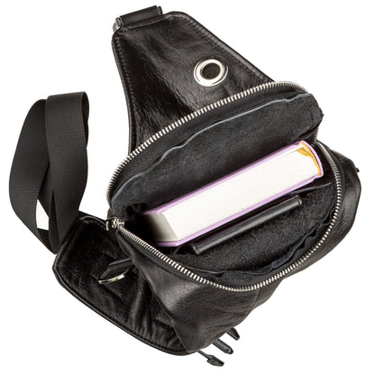 Men's Leather Bag SHVIGEL 13903 Black Genuine Leather Made in Ukraine