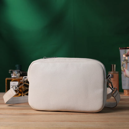 Classic Women's Crossbody Bag SHVIGEL 22839 Beige Natural Leather Design