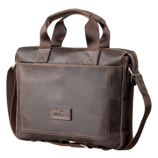 Men's Leather Bag SHVIGEL 11108 Brown Genuine Leather Stylish Design Ukraine