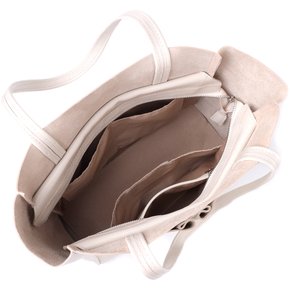 Spacious SHVIGEL Leather Shopper Bag 22843 Beige Made in Ukraine – Durable Design