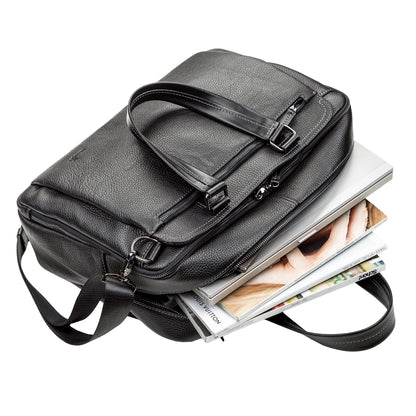 Men's Leather Bag SHVIGEL 11123 Black Genuine Leather Made in Ukraine