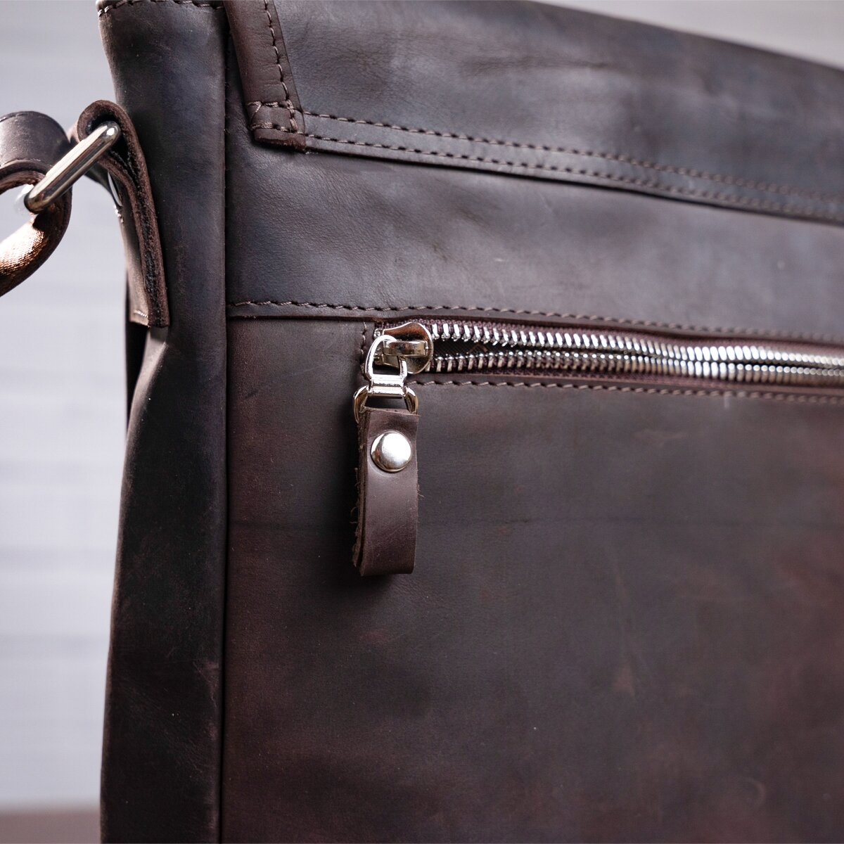 Men's Vintage Leather Bag SHVIGEL 11129 Brown Natural Leather Material